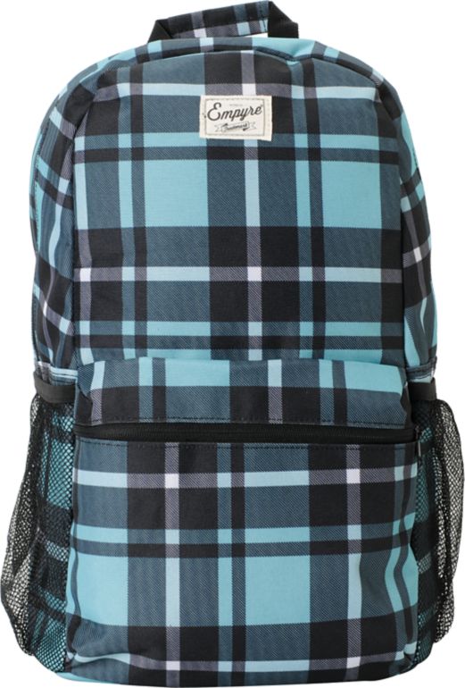 Empyre Girls Black & Turquoise Plaid Roll Call Laptop Backpack