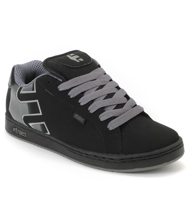 Etnies Fader Black & Silver Skate Shoe