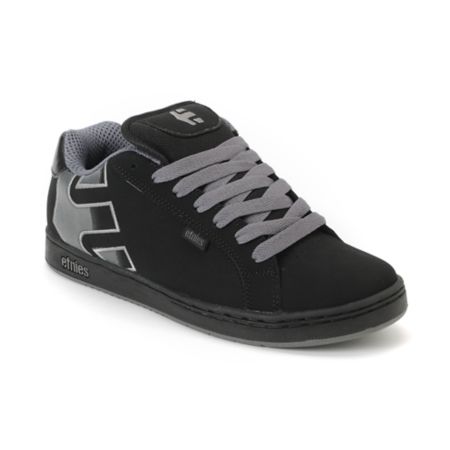 Etnies Fader Black & Silver Skate Shoe