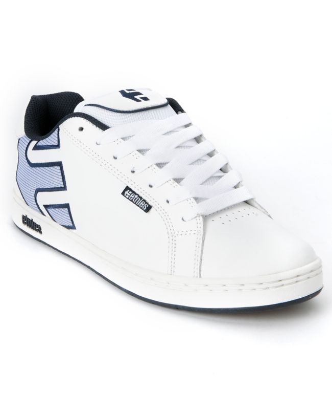 Etnies Fader White & Blue Skate Shoe
