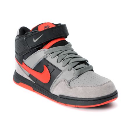 Nike SB Mogan Mid 2 Boys Charcoal & Chllng Red Skate Shoe 