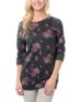 Obey Girls Echo Mountain Navy Floral Print Crew Neck Sweatshirt