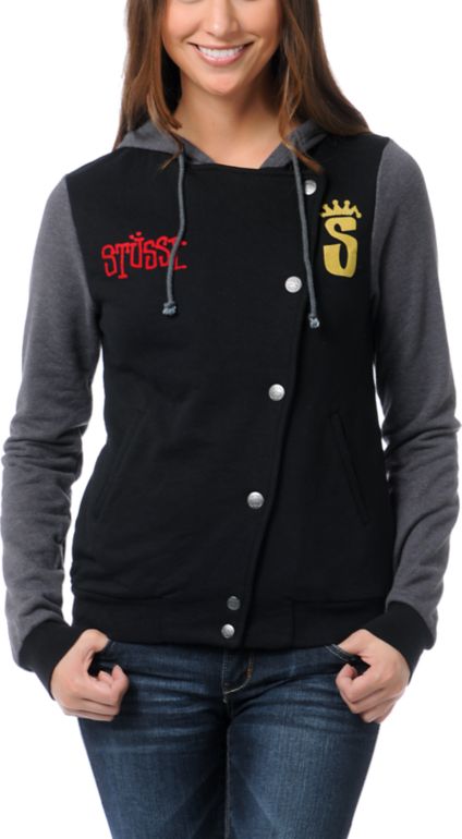 Stussy Black & Charcoal Varsity Hoodie
