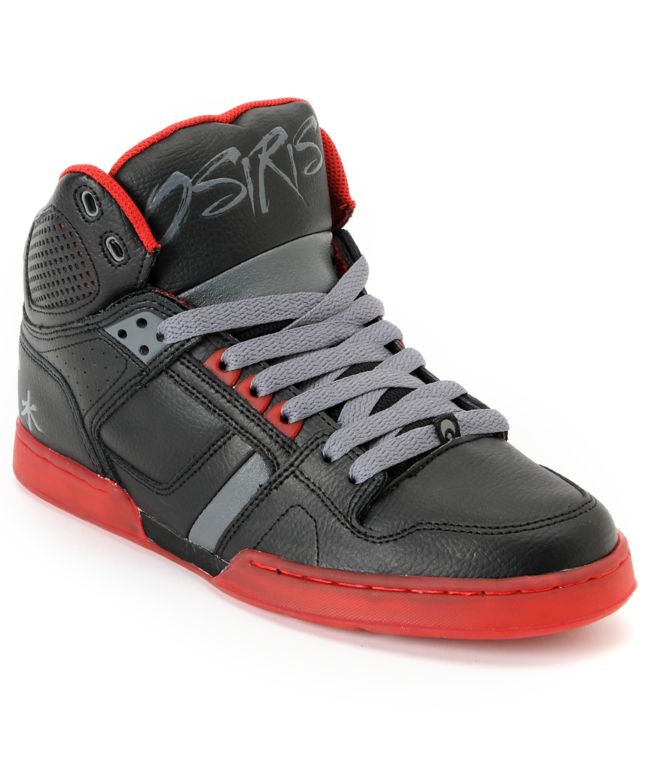 Osiris NYC 83 Black & Red Faisst High Top Shoe
