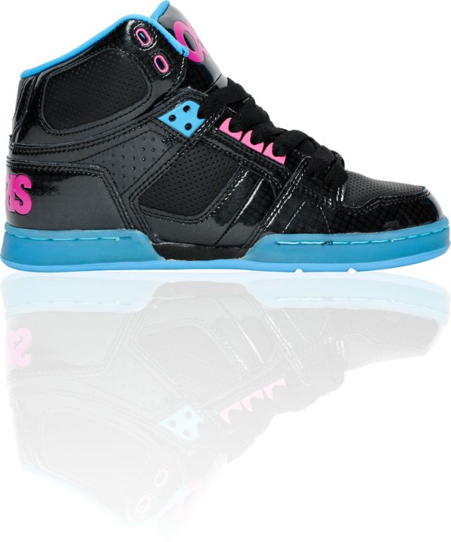 Osiris Girls NYC 83 Slim Black, Cyan & Magenta Shoe