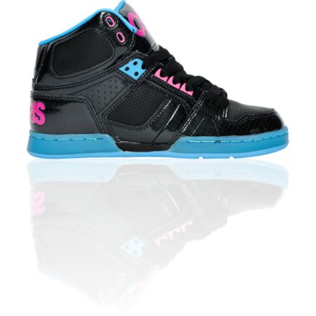 Osiris Girls NYC 83 Slim Black, Cyan & Magenta Shoe