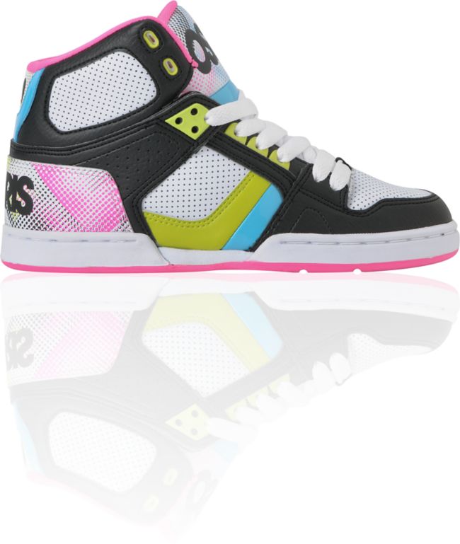 Osiris Girls NYC 83 Slim Black, Pink & Hypertone Shoe