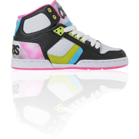 Osiris Girls NYC 83 Slim Black, Pink & Hypertone Shoe