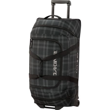 Dakine Blue Plaid Print Wheeled Duffle Bag