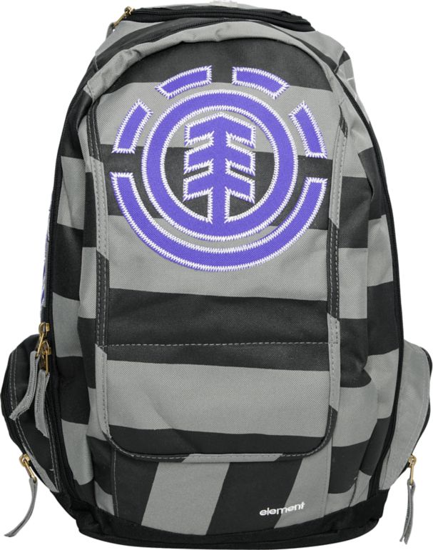 Element Girls Gamine Black & Grey Stripe Backpack