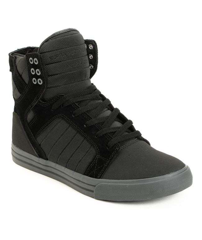 Supra Skytop Black TUF & Grey Skate Shoe