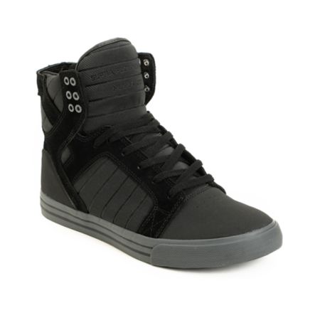 Supra Skytop Black TUF & Grey Skate Shoe