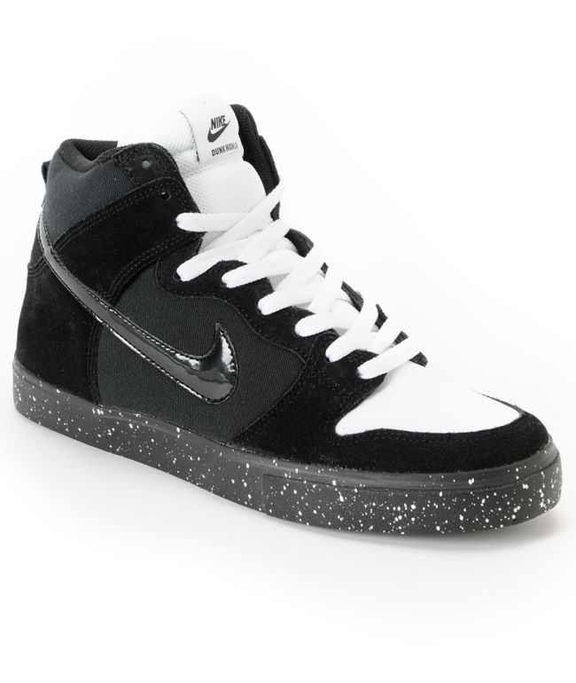 Nike Dunk High LR Black, White & Skunk Skate Shoe