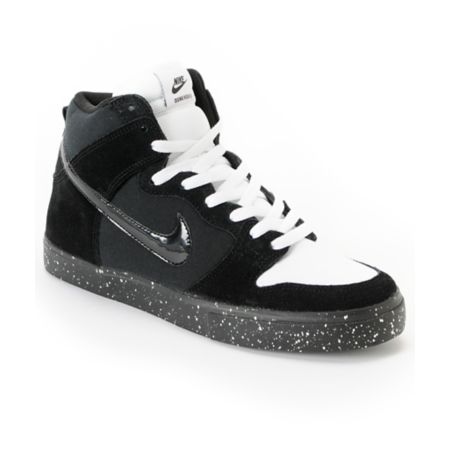 Nike Dunk High LR Black, White & Skunk Skate Shoe