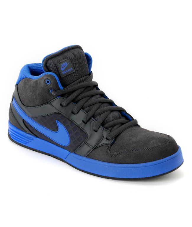 Nike 6.0 Mogan Mid 3 Lunarlon Anthracite, Royal, & Black Shoe