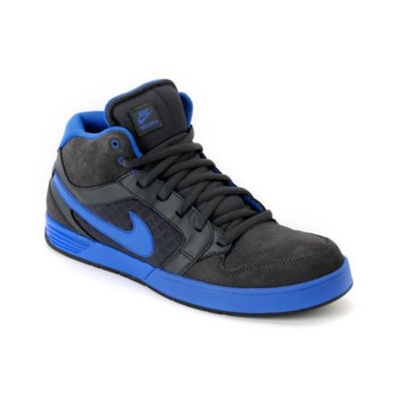Nike 6.0 Mogan Mid 3 Lunarlon Anthracite, Royal, & Black Shoe