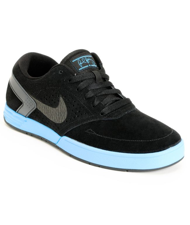 Nike SB P-Rod 6 Lunarlon Black & Blue Glow Skate Shoe