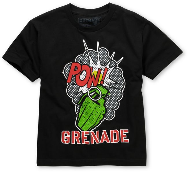 Grenade Pow Boys Black Tee Shirt