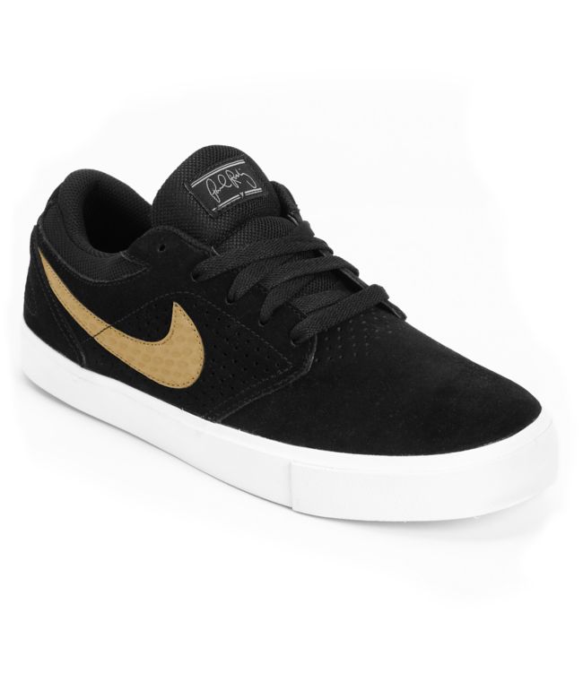 Nike SB P-Rod 5 LR Lunarlon Black, White & Metallic Gold Vulc Skate Shoe