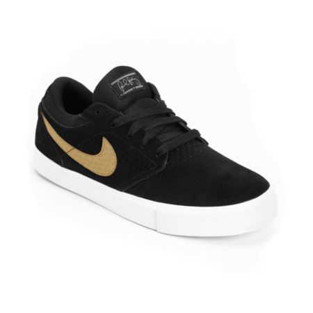 Nike SB P-Rod 5 LR Lunarlon Black, White & Metallic Gold Vulc Skate Shoe