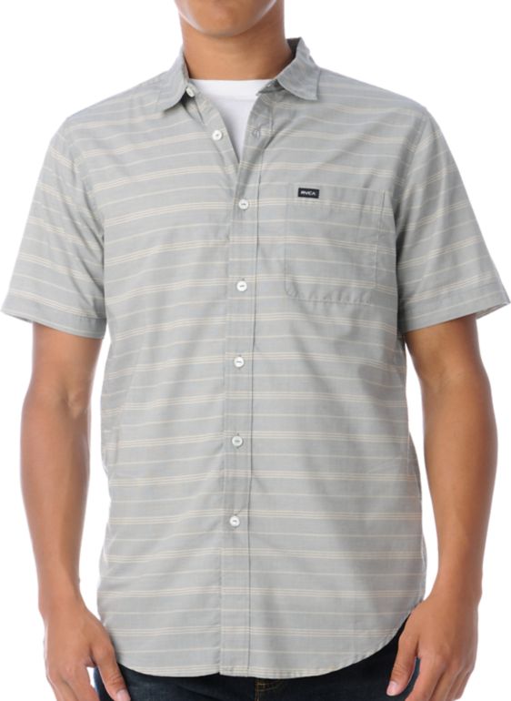 RVCA Mason Blue Woven Button Up Shirt