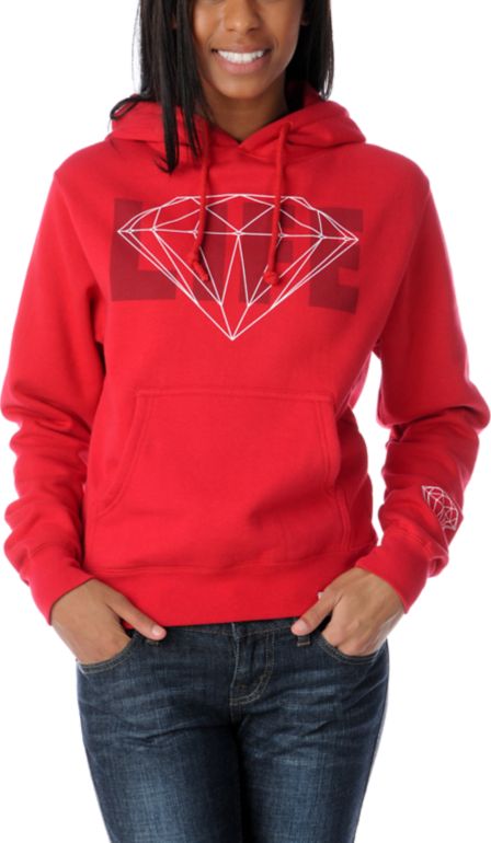 Diamond Supply Diamond Life Girls Red Pullover Hoodie