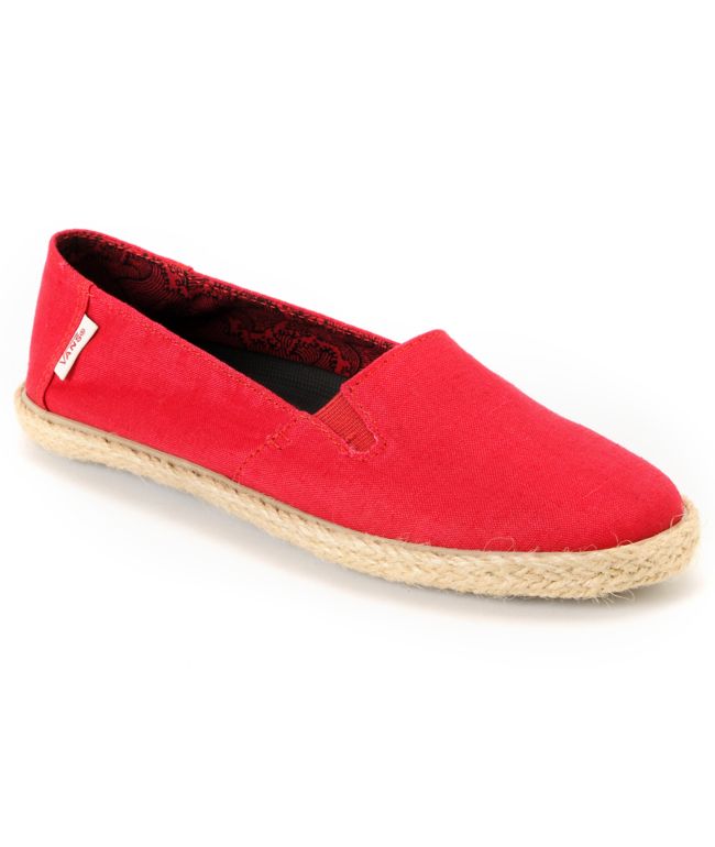Vans Girls Bixie Chili Pepper Hemp & Rope Sole Shoe