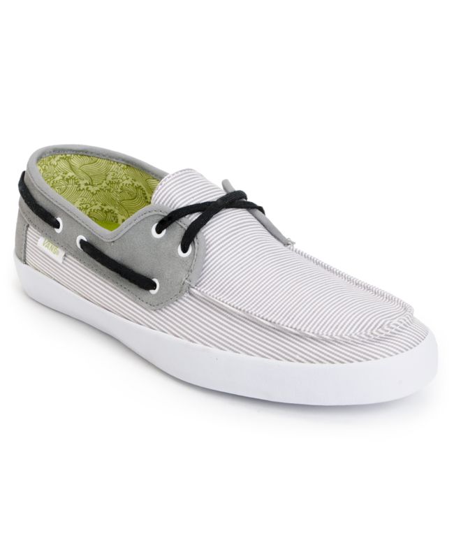 Vans Chauffeur Grey Pinstripe Boat Shoe