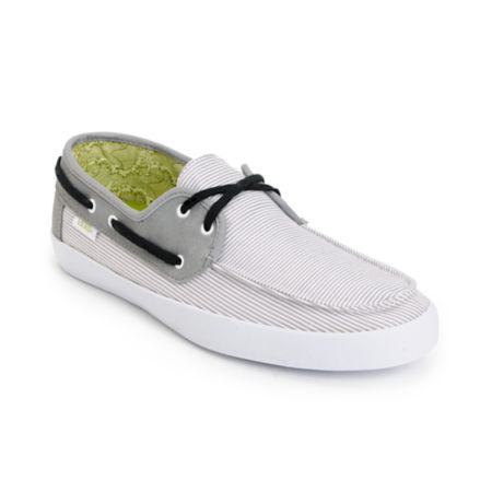 Vans Chauffeur Grey Pinstripe Boat Shoe