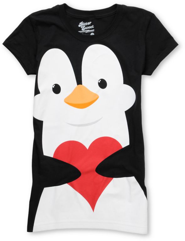 Bitter Sweet Big Pengie Black Tee Shirt