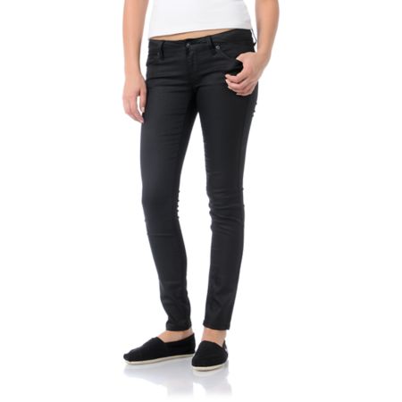 Empyre Girls Logan Black Wax Skinny Jeggings