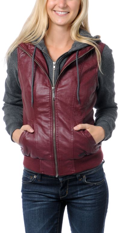 Dravus Girls Meridian Red Hooded Vest Jacket
