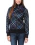 Empyre Girls Timber Black & Purple Plaid Full Zip Tech Fleece Jacket