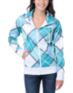 Empyre Girls Timber White & Teal Plaid Tech Fleece Jacket