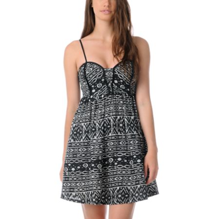 Billabong Tucked Away Tribal Print Woven Dress