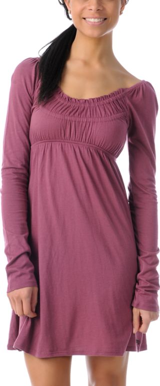 Billabong Girls Benny Crushed Berry Long Sleeve Dress