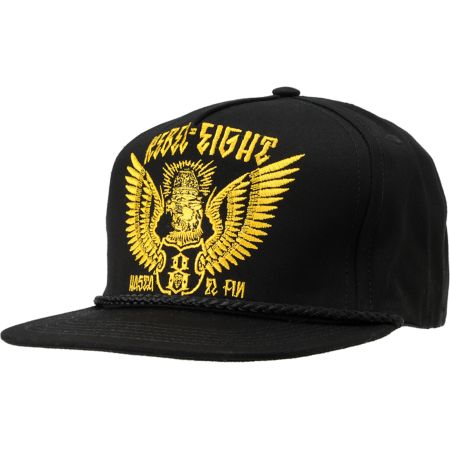 REBEL8 Darwin Black Snapback Hat