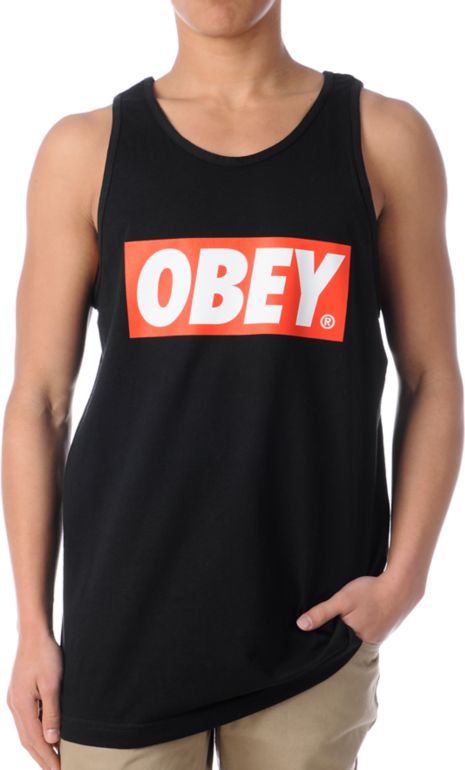 Obey Bar Logo Black Tank Top
