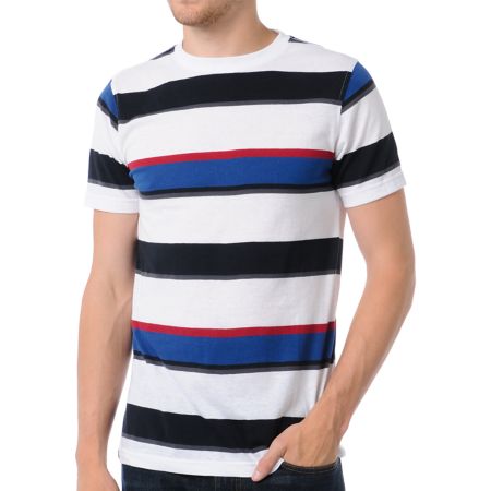 Empyre Battleship Striped White Tee Shirt
