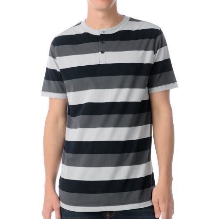 Empyre Sultan Grey Stripe Henley Shirt