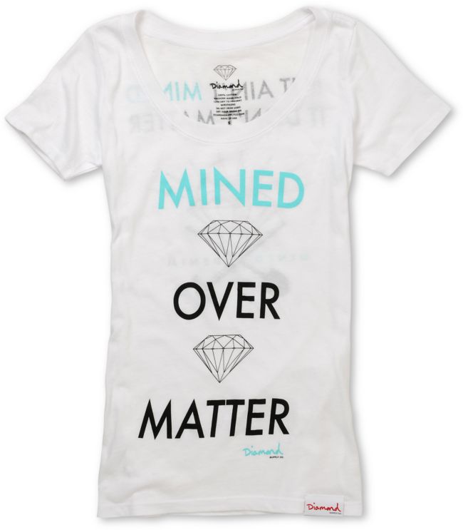 Diamond Supply Girls Mined Over Matter White Tee Shirt
