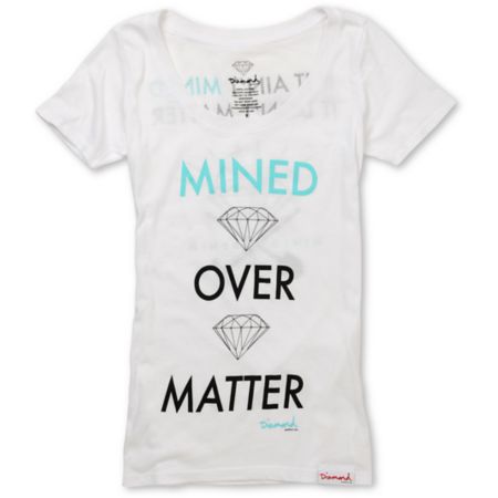 Diamond Supply Girls Mined Over Matter White Tee Shirt