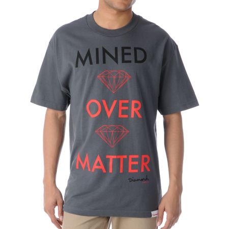 Diamond Supply Mined Over Matter Charcoal Tee Shirt