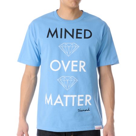 Diamond Supply Mined Over Matter Sky Blue Tee Shirt