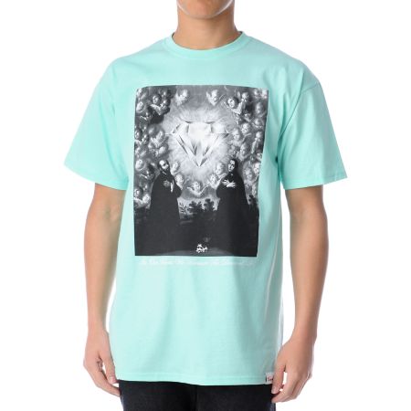 Diamond Supply Sacred Heart Turquoise Tee Shirt