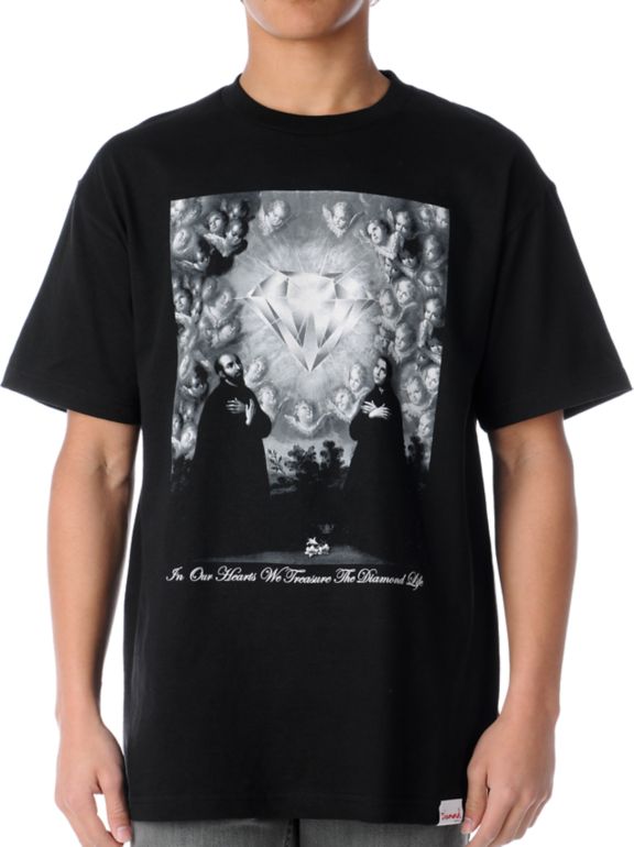 Diamond Supply Sacred Heart Black Tee Shirt