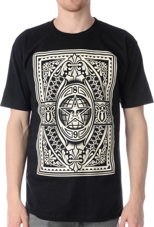 Obey Old World Order Black Tee Shirt