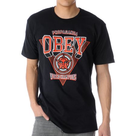 Obey World Champions Black Tee Shirt 