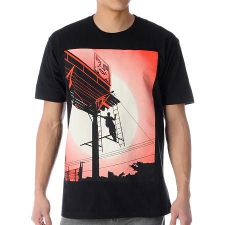 Obey Shepard Billboard Black Tee Shirt 