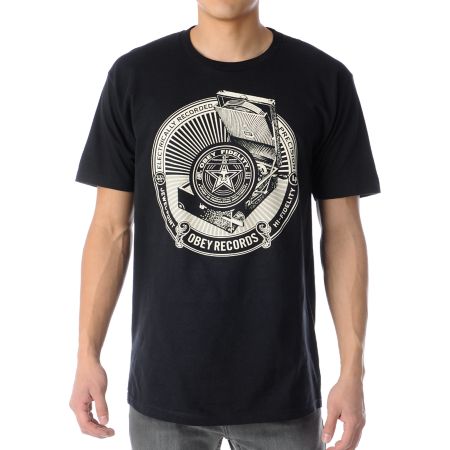 Obey Jewel Point LP Black Tee Shirt 